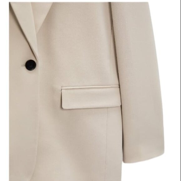 ZARA STRAIGHT BLAZER WITH POCKETS BEIGE | 2761/057/834 SIZE M - Picture 4 of 4